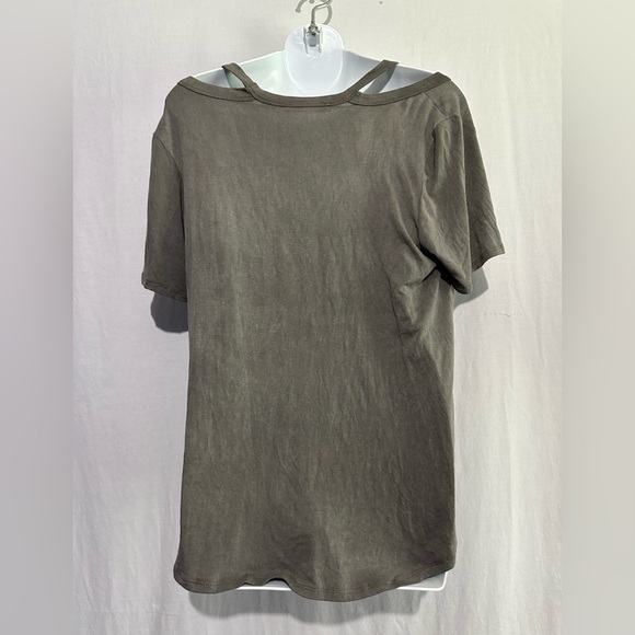 Hippie Chic Green Gray Relaxed Tee Shirt Large - Picture 2 of 3